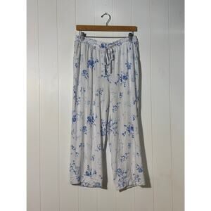 Loft Sleep · M · Blue Floral · Modal Spandex GirlSoft Capri Pajama Lounge Pants